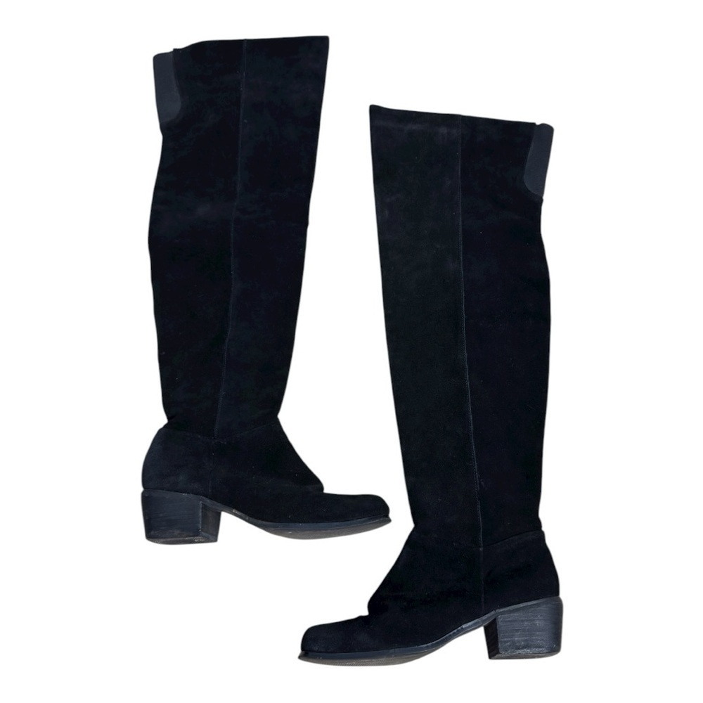 Ecote Urban Outfitter Black Suede Over the Knee Boots Women’s Size 8.5 Side Zip - Picture 2 of 13